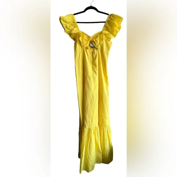 FARM Rio Yellow Midi Dress - Picture 10 of 13